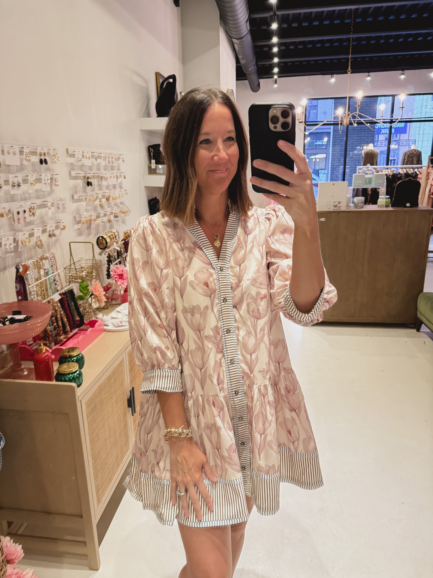 The Creamy Neutral Floral Dress **AVAILABLE IN PLUS (S-2X)