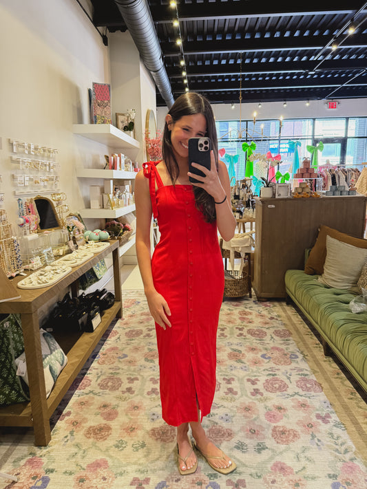 The Annie Dress in Red