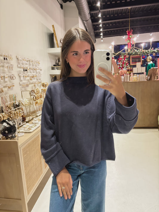 DOORBUSTER! The Smoke Ridge Sweater in Navy