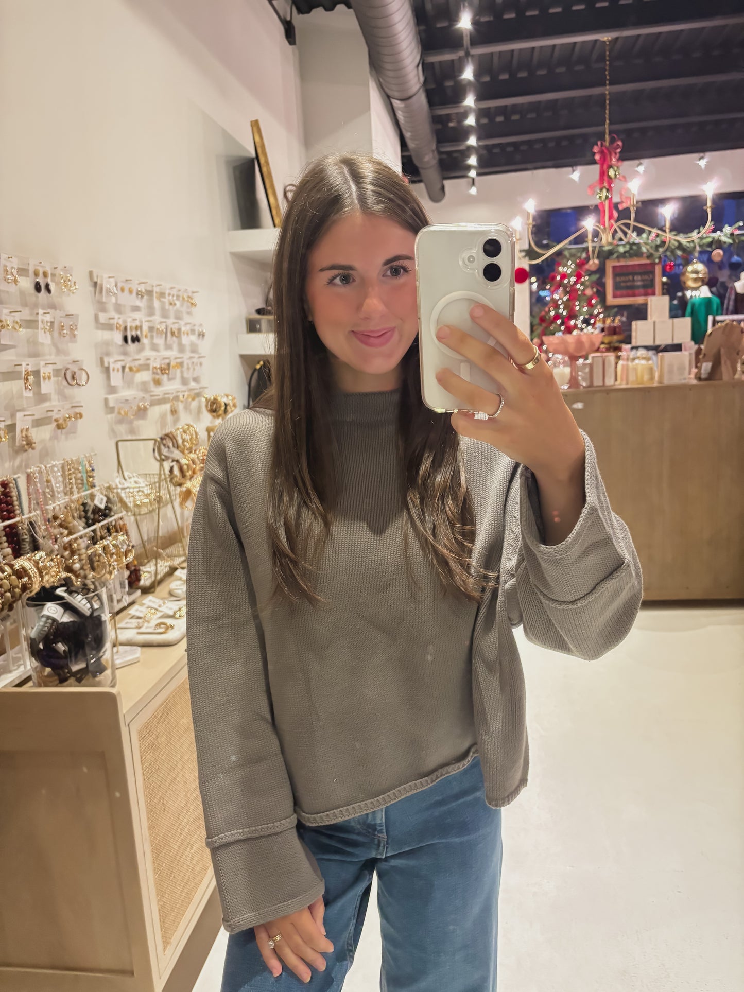 DOORBUSTER! The Smoke Ridge Sweater in SMOKY