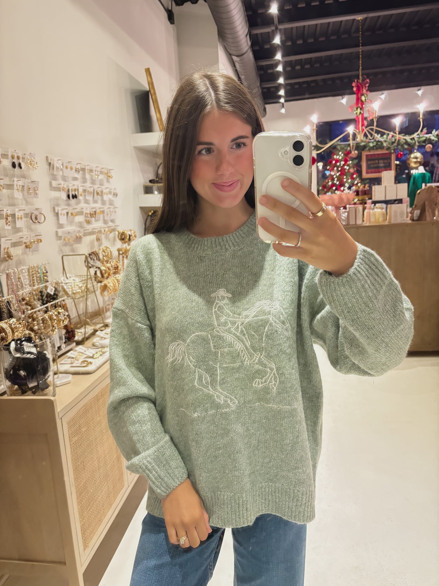 DOORBUSTER! Embroidered Cowboy Sweater