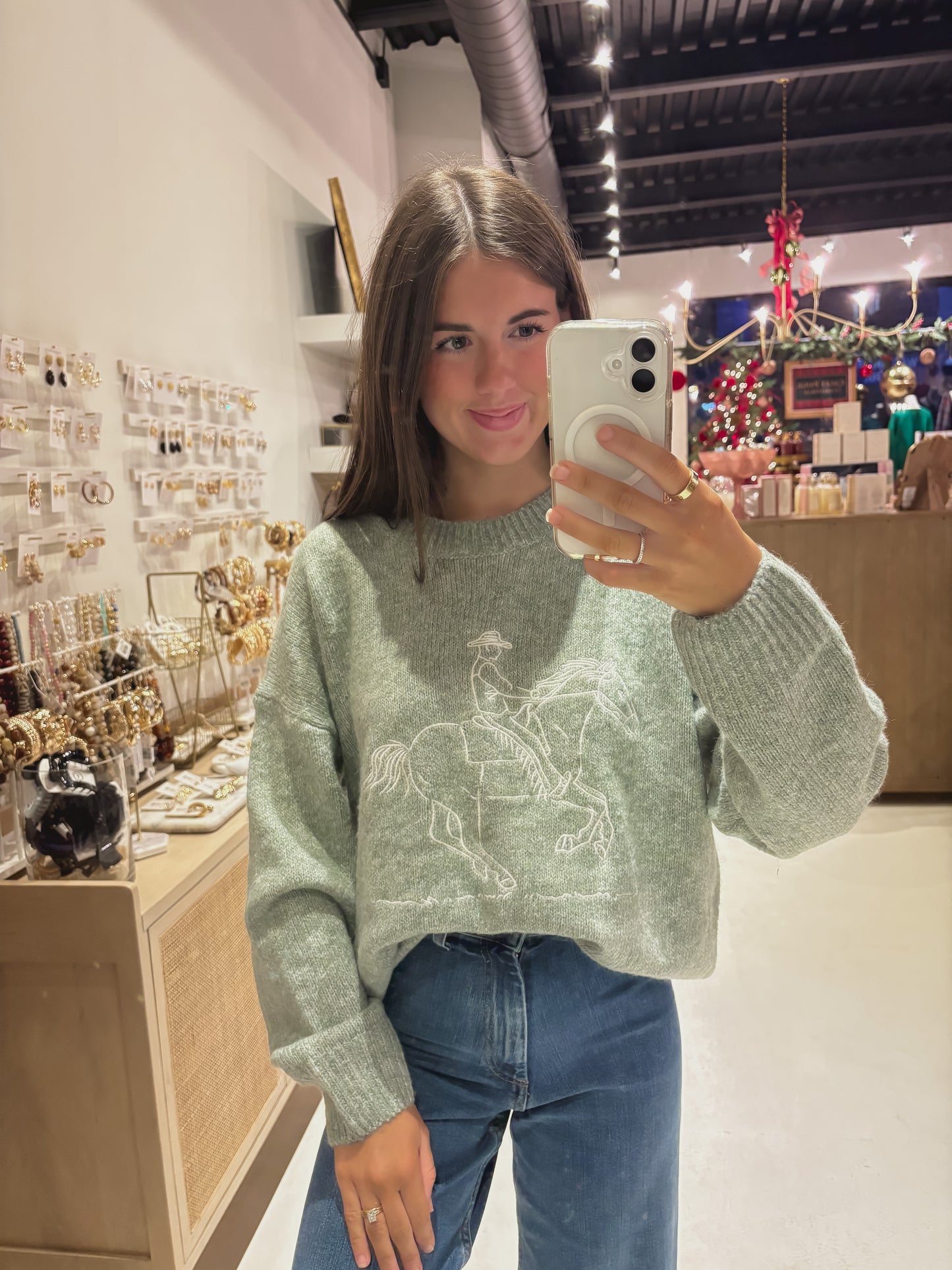 DOORBUSTER! Embroidered Cowboy Sweater