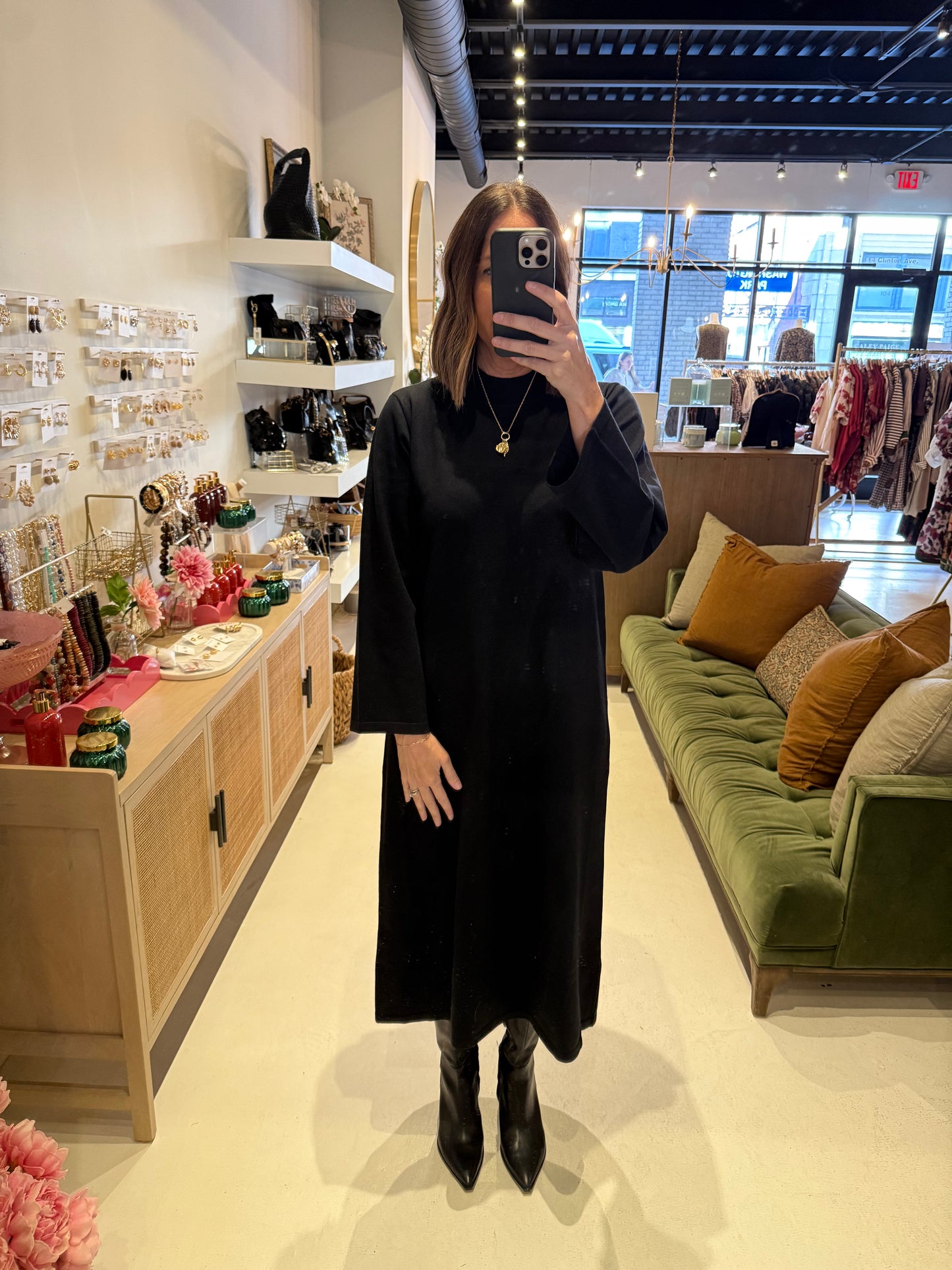 The Classic Sweater Midi Dress in Black