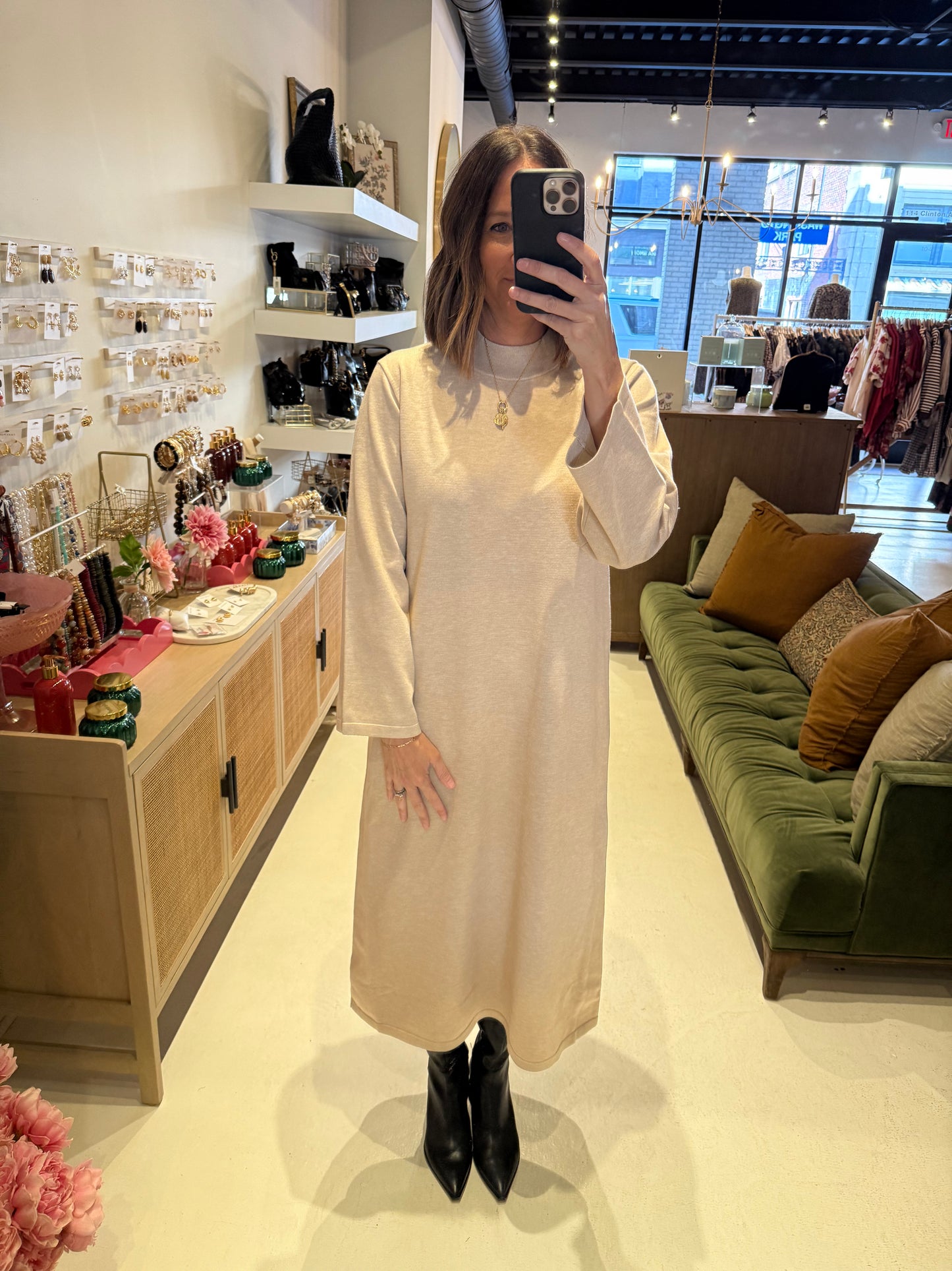 The Classic Sweater Maxi Dress in Sand