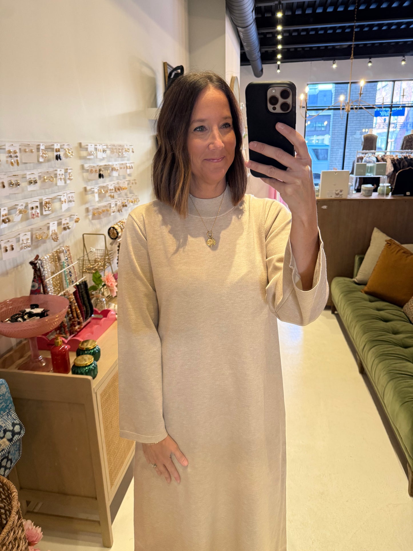 The Classic Sweater Maxi Dress in Sand