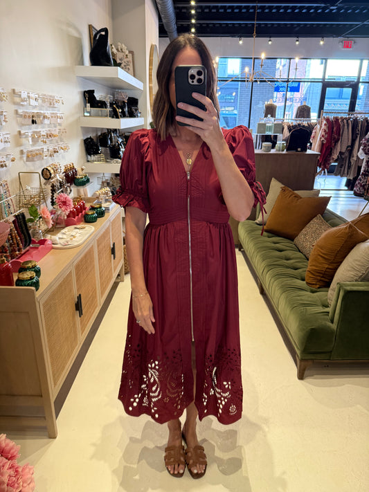 The Burgundy Elegance Dress