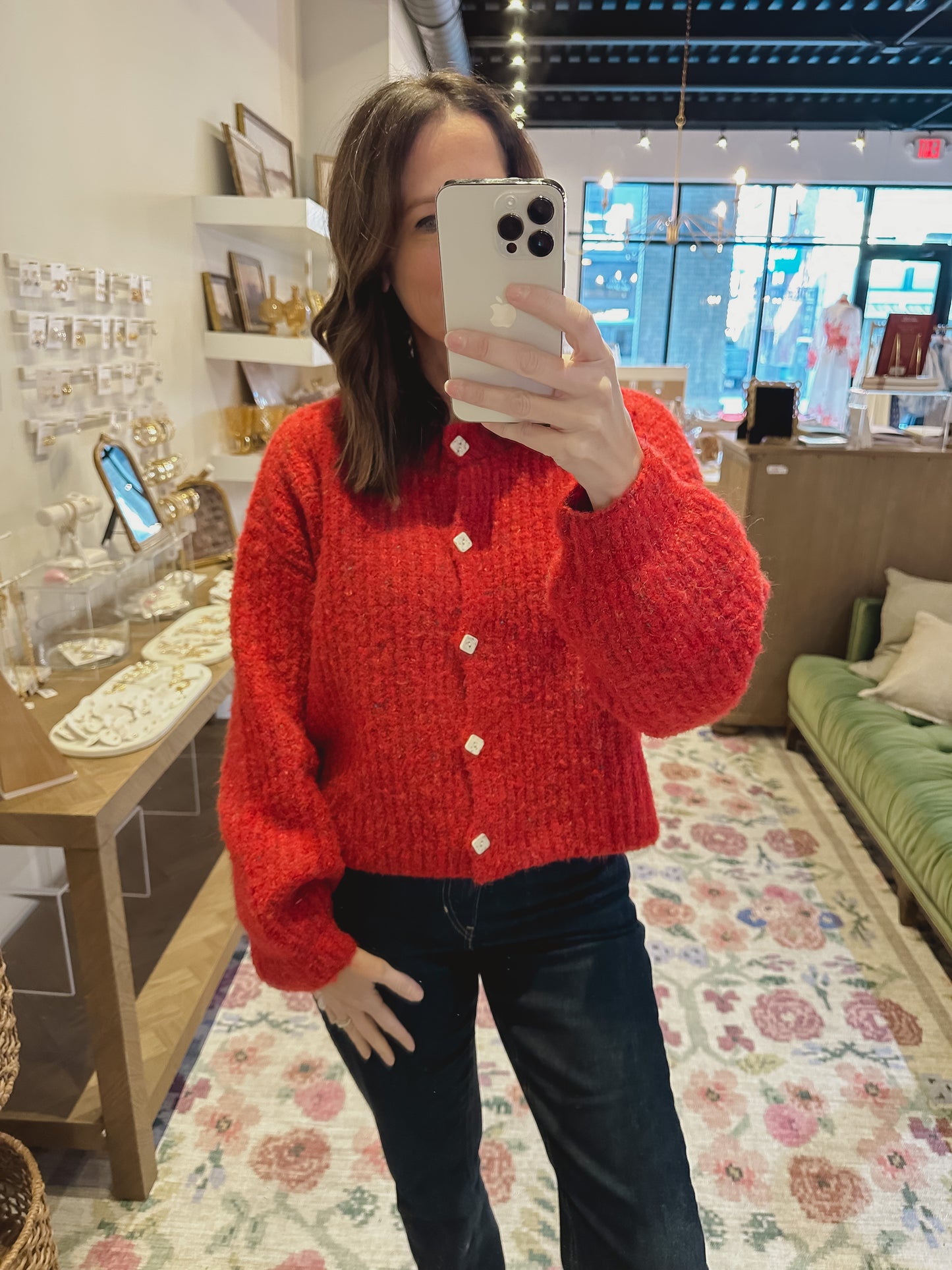 The Lindsey Cardigan in Red