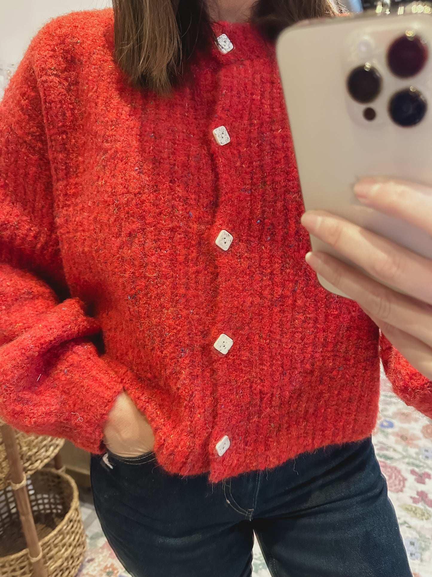 The Lindsey Cardigan in Red