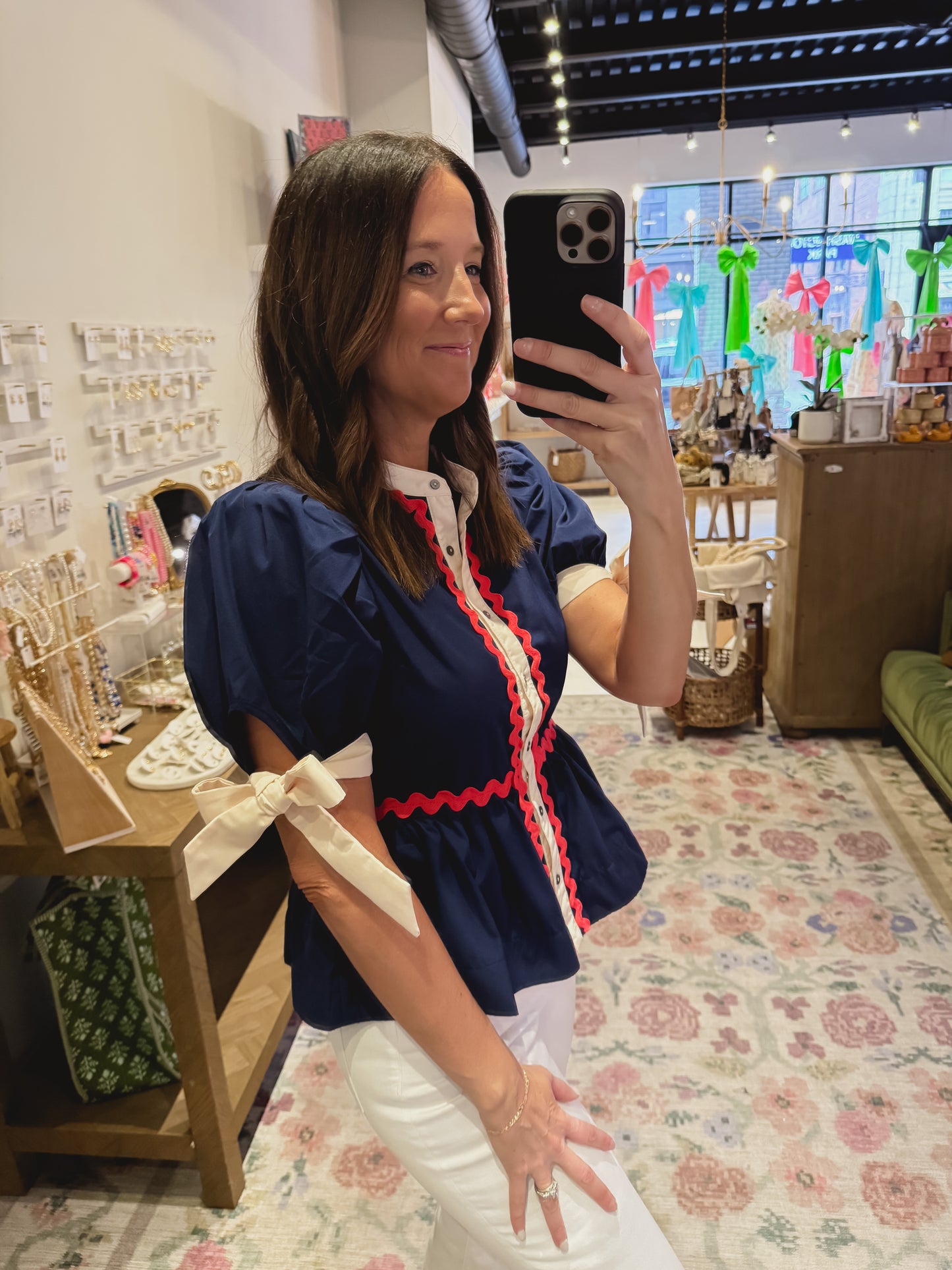 The Sylvia Top in Red, White, and Blue