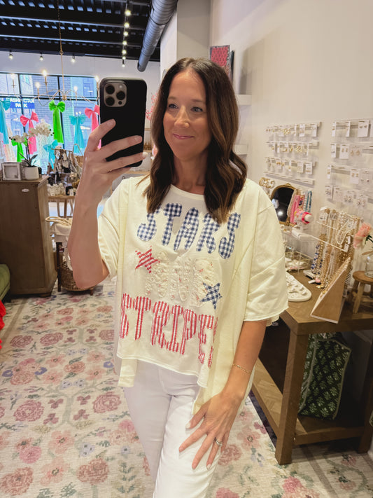 Stars and Stripes Patchwork T-Shirt