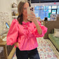 The Adrienne Bow Top in Pink