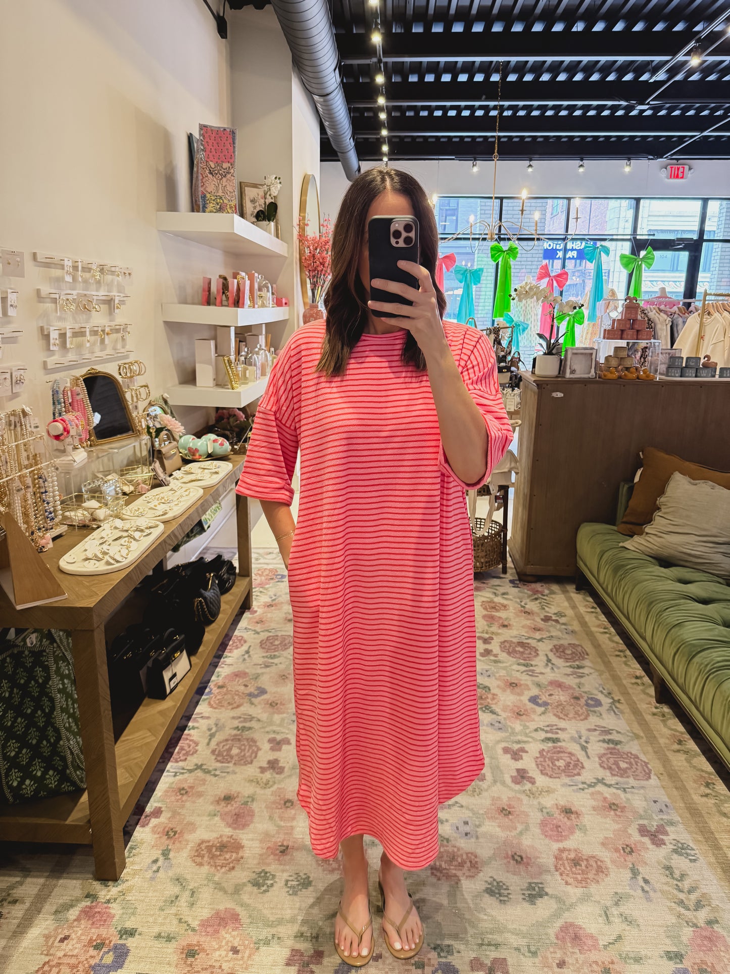 The Jessica Dress in Pink and Red