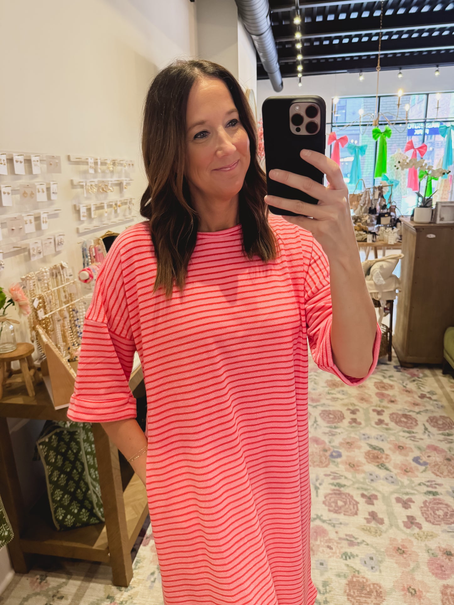 The Jessica Dress in Pink and Red
