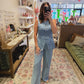 The Millie Denim Vest and Wide Pants Set