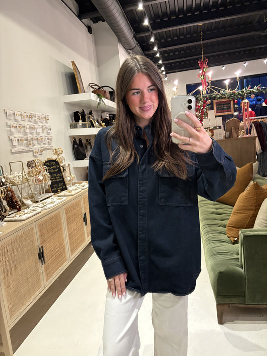 Dark Denim Button Down