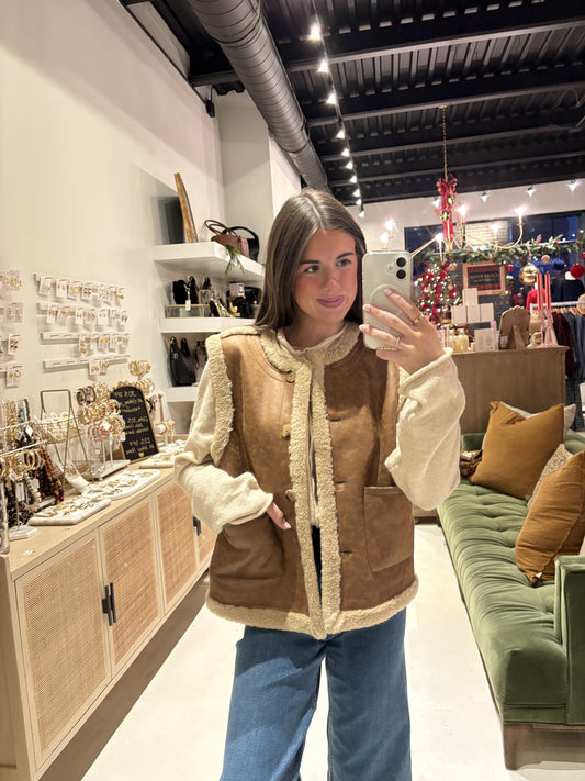 Brown Vest with Fur