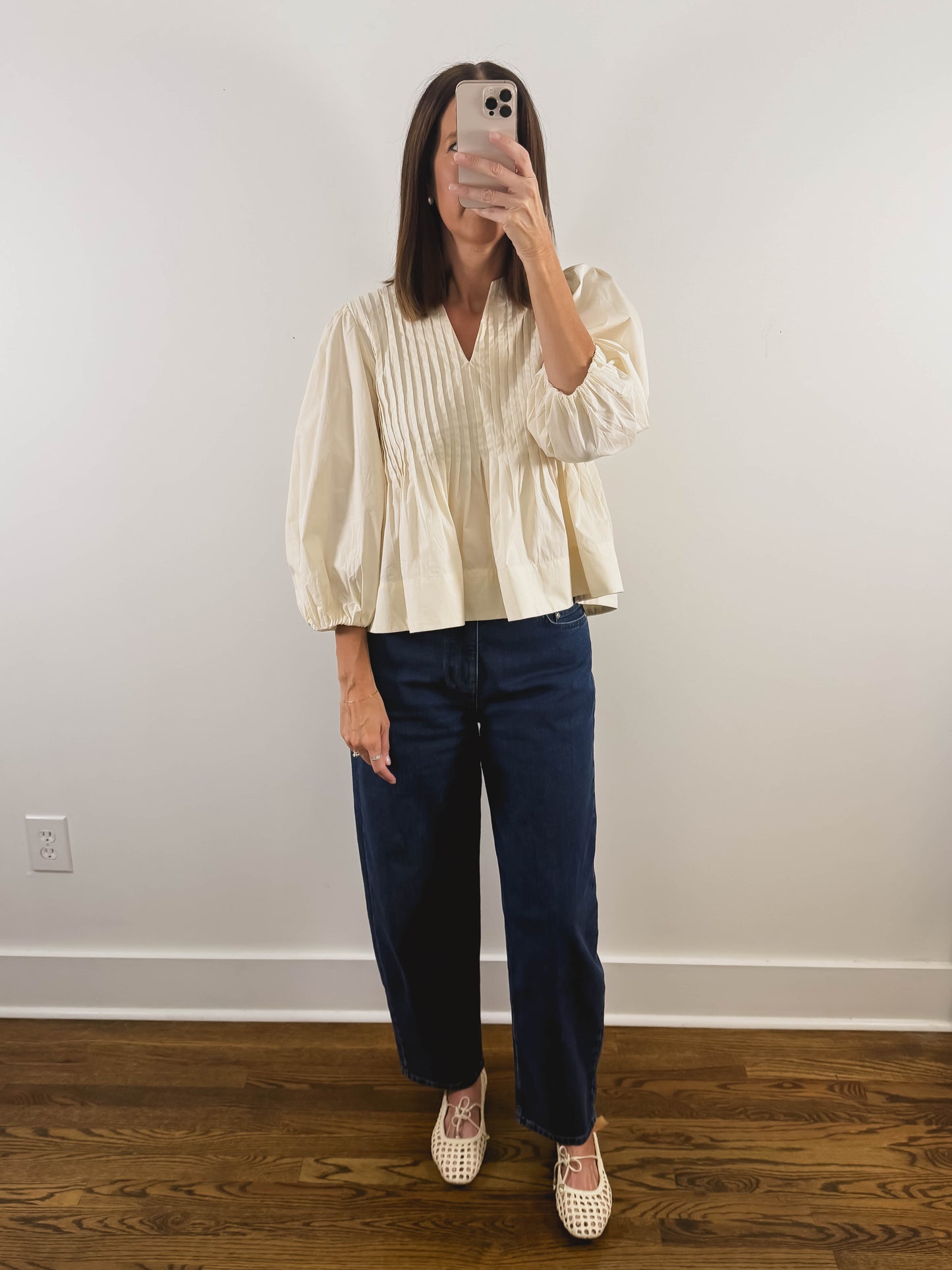 Praline Pintuck Top In Cream