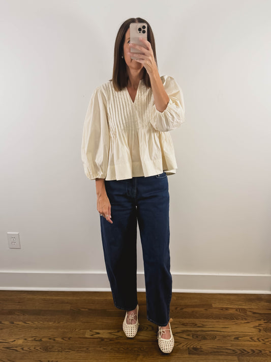 Praline Pintuck Top In Cream