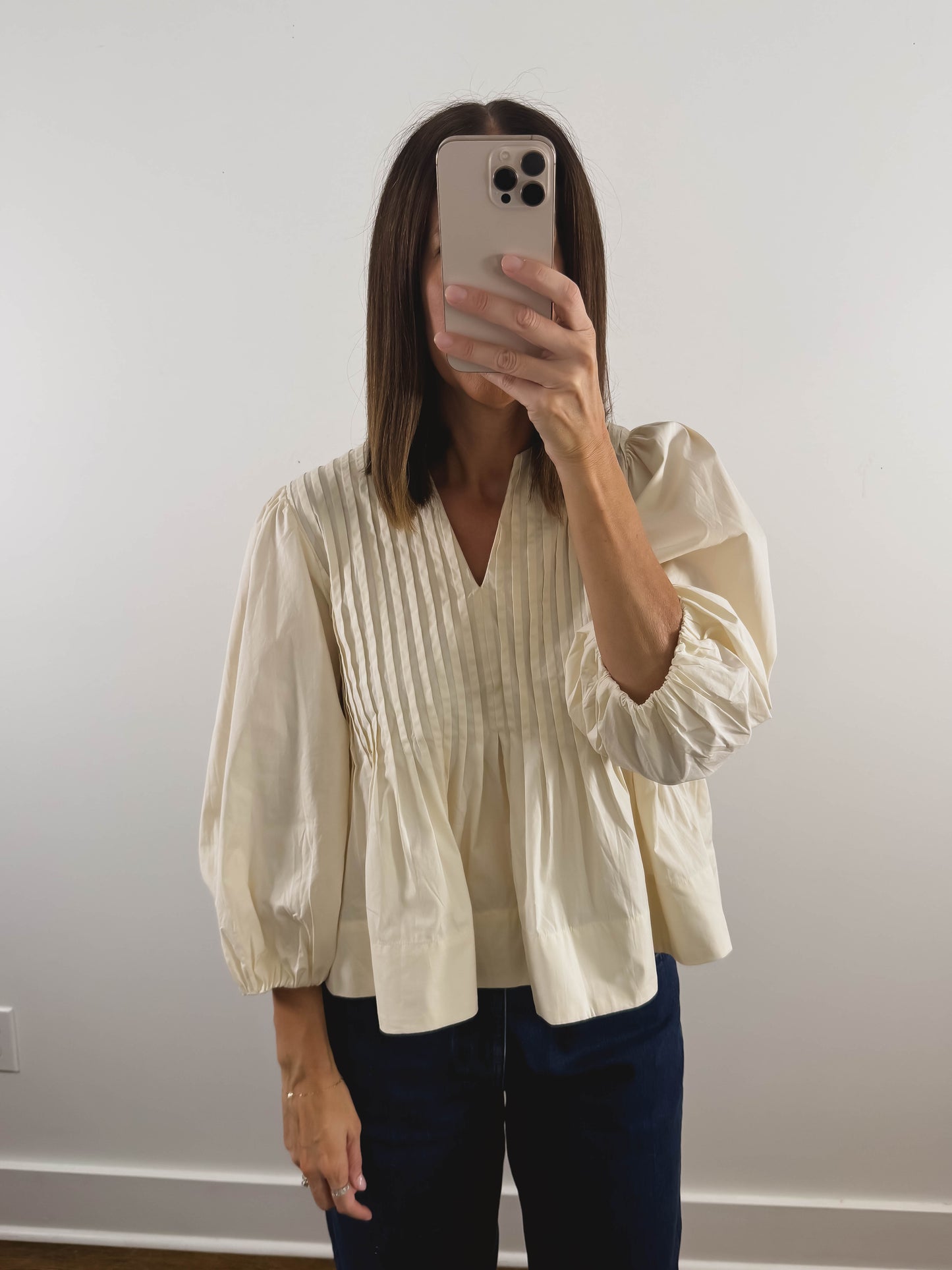 Praline Pintuck Top In Cream