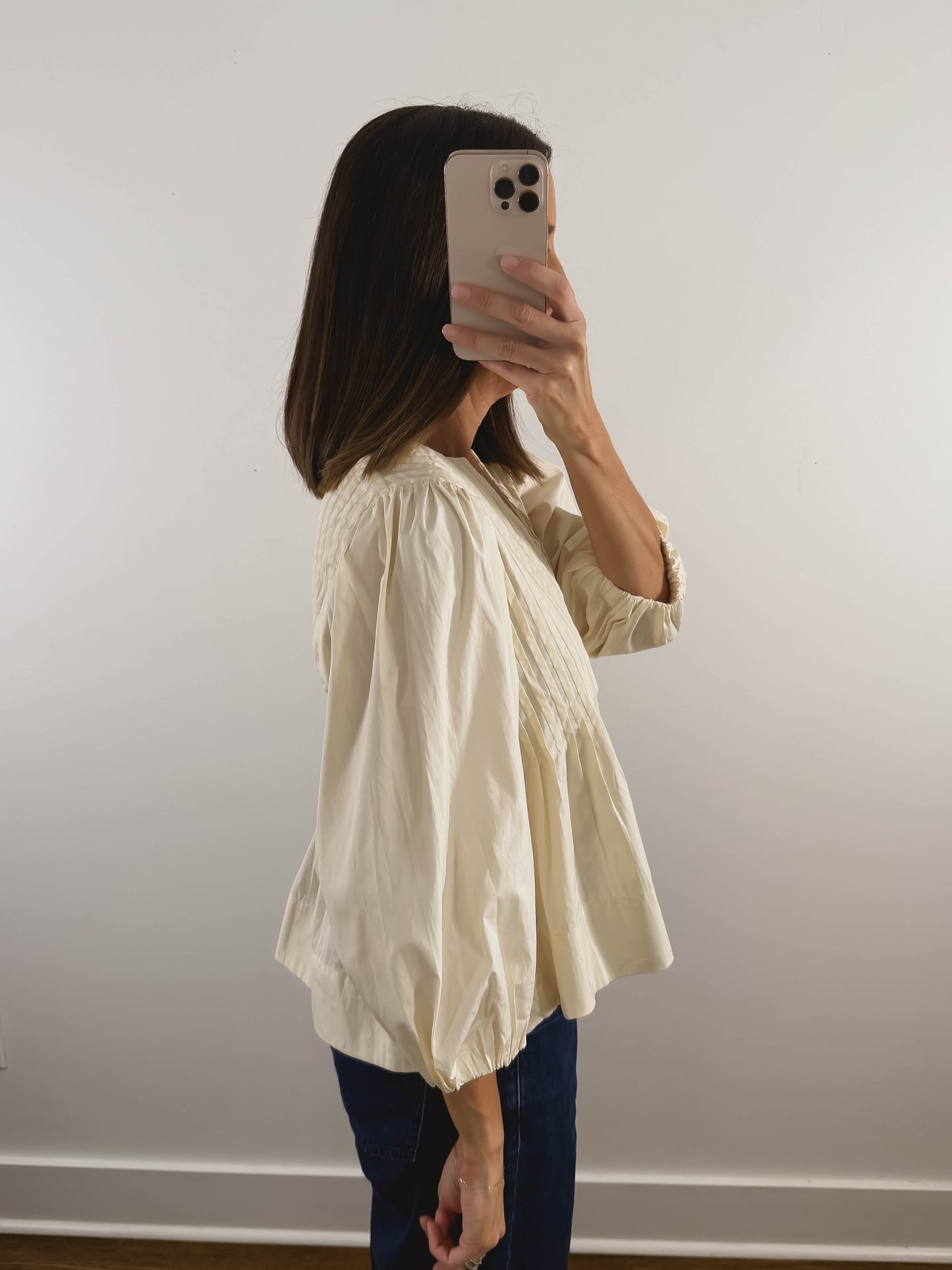 Praline Pintuck Top In Cream