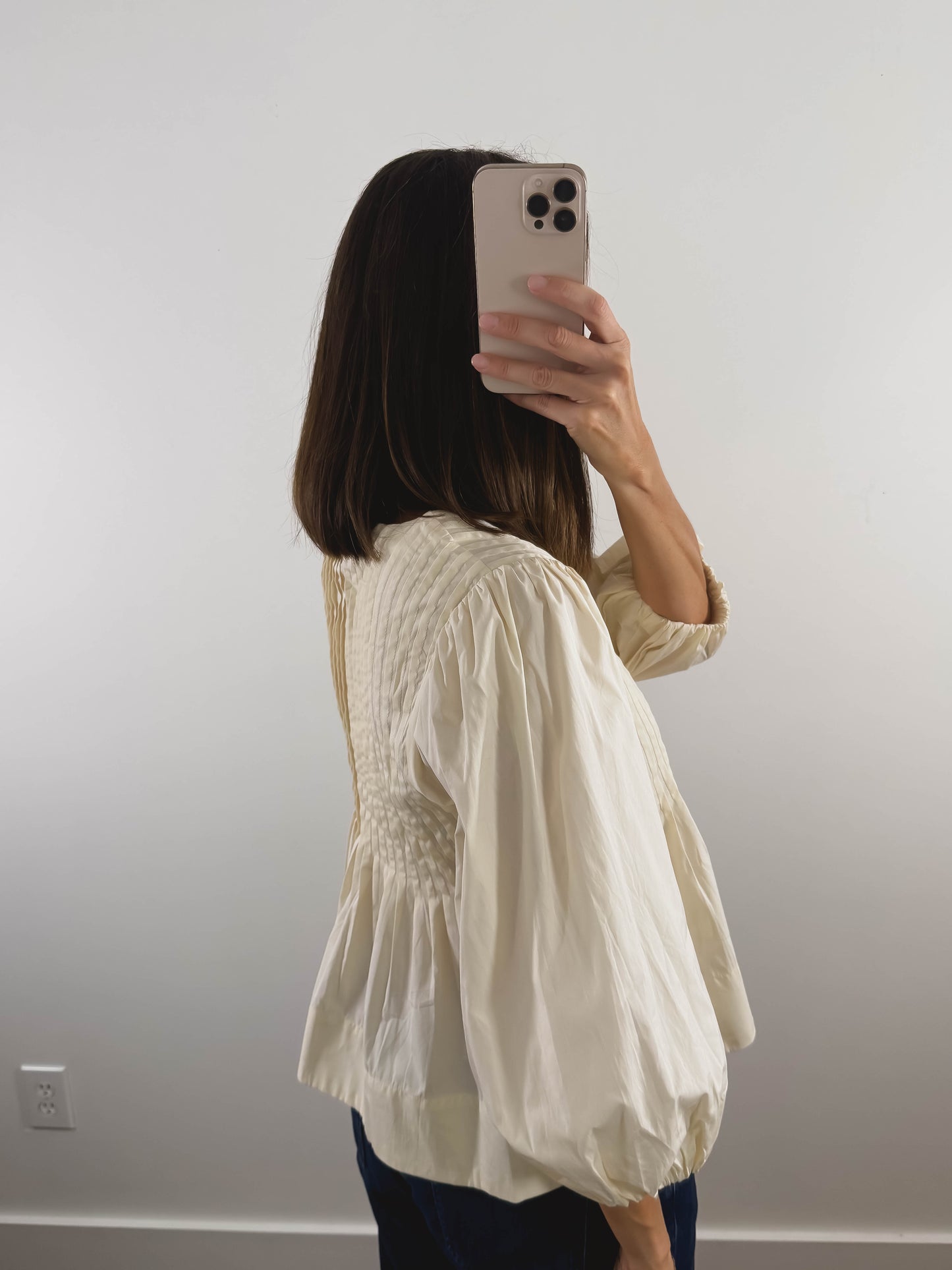 Praline Pintuck Top In Cream