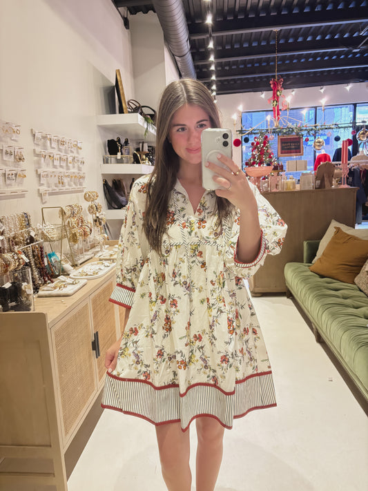 The Ivory Floral Front Tie Dress