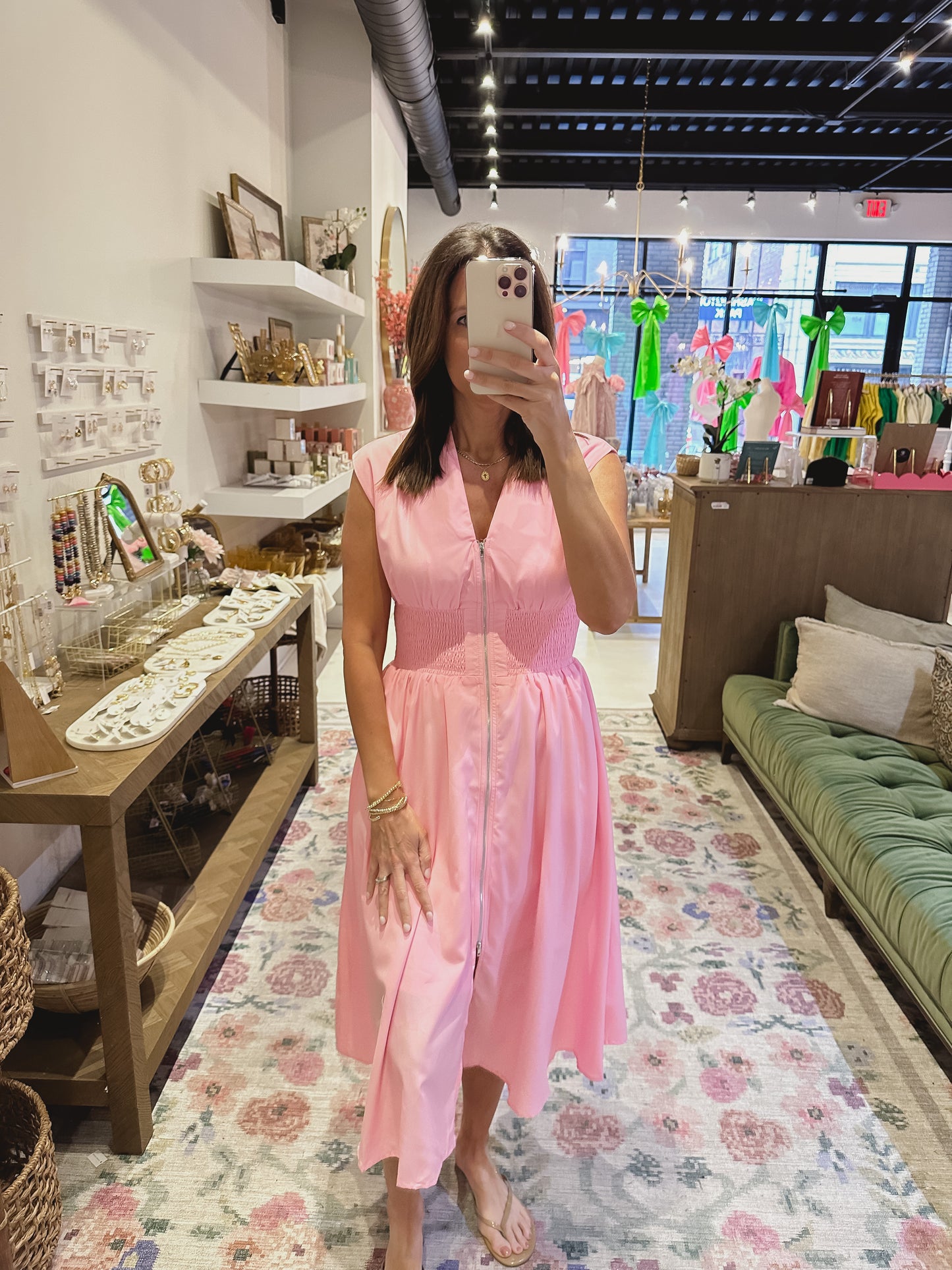 The Bridgette Dress in Bubble Gum Pink