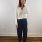 The Lace Collar Cardigan in White
