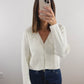 The Lace Collar Cardigan in White