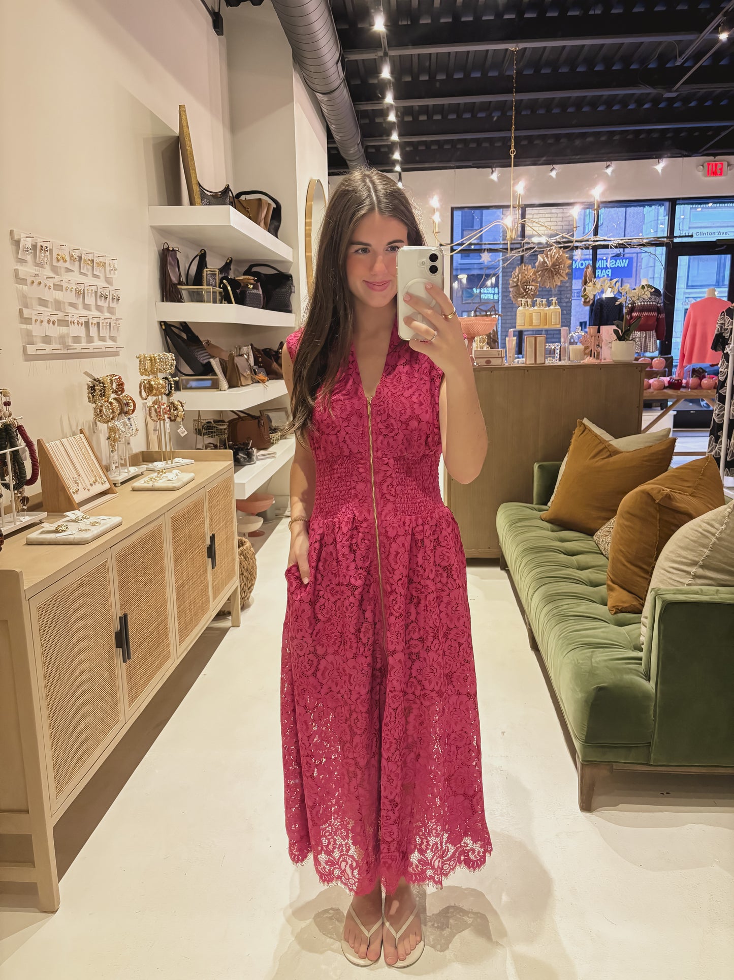 Fuchsia 3D Floral Dress