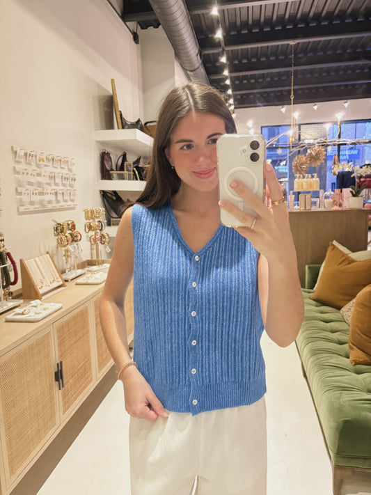 The Olivia Vest in Blue
