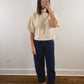 The Ribbed Batwing Sweater in Cream