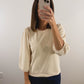 The Puff Shoulder Sweatshirt in Ivory