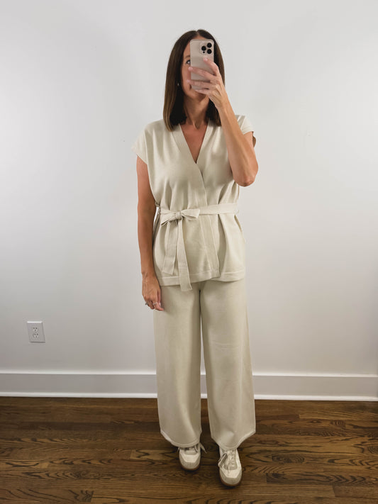 The Front Tie Vest Set (Sold Together)