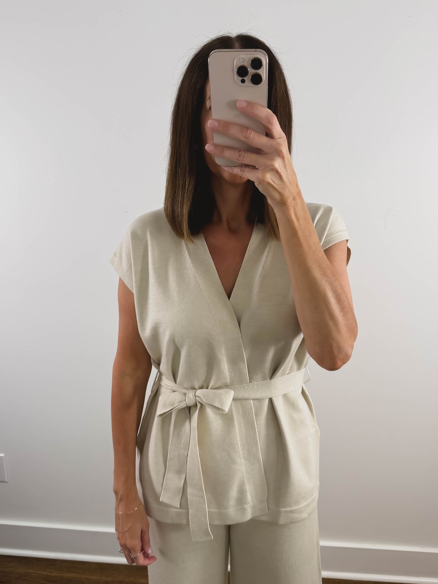 The Front Tie Vest Set (Sold Together)