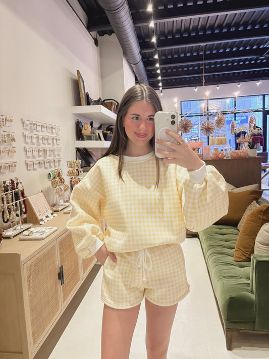 The Yellow Gingham Shorts