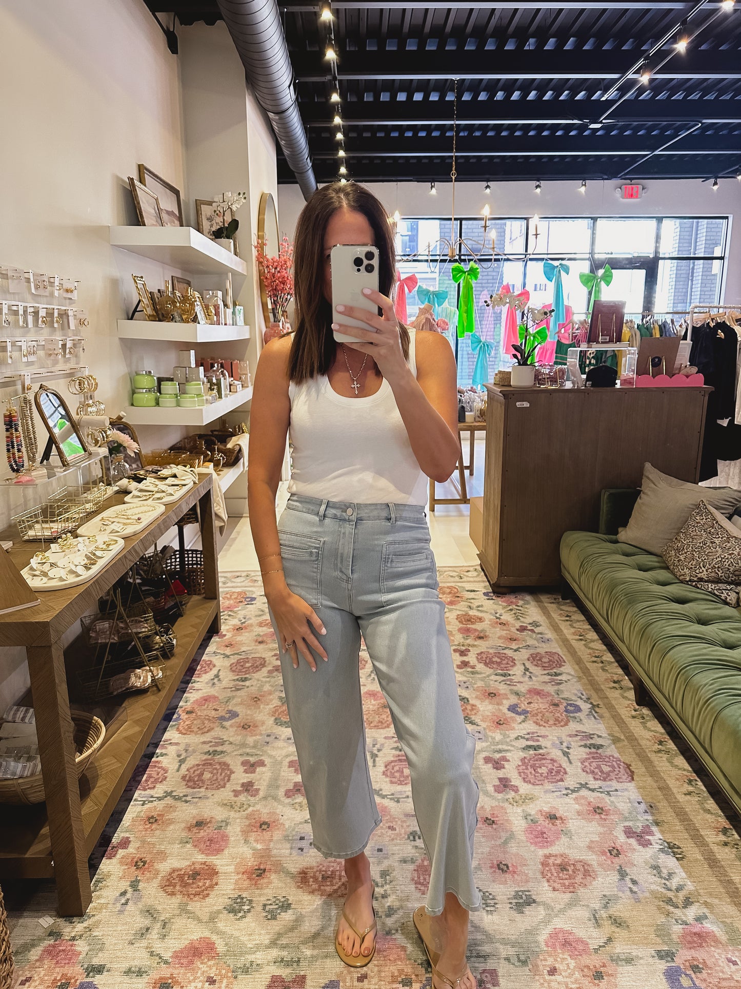 The Deena Denim Cropped Pants