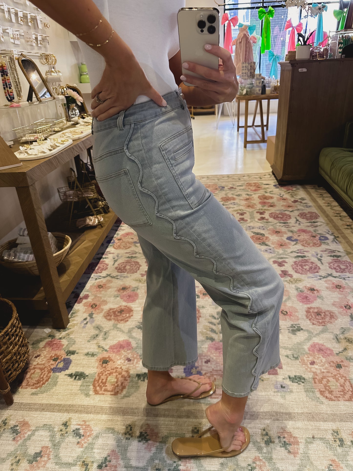 The Deena Denim Cropped Pants