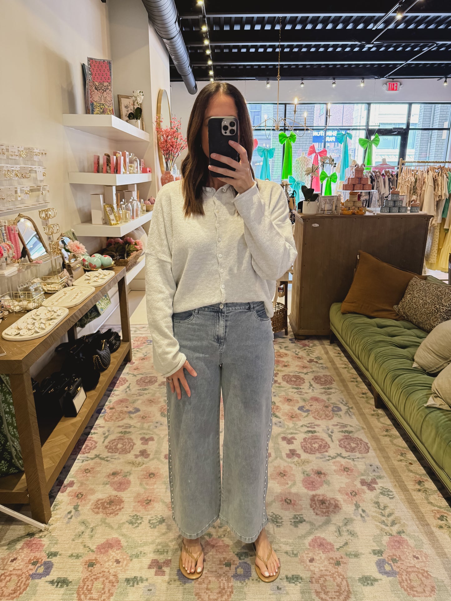 The Piper Cardigan in Light Grey
