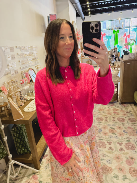 The Piper Cardigan in Fuchsia