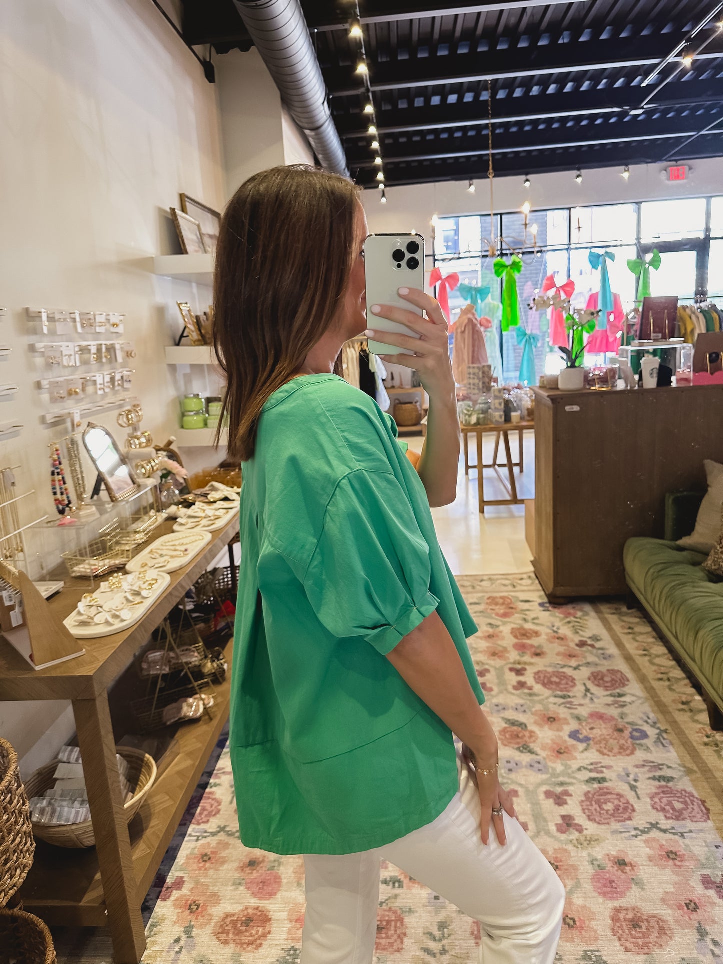 **RESTOCKED** The Genevieve Top in Green