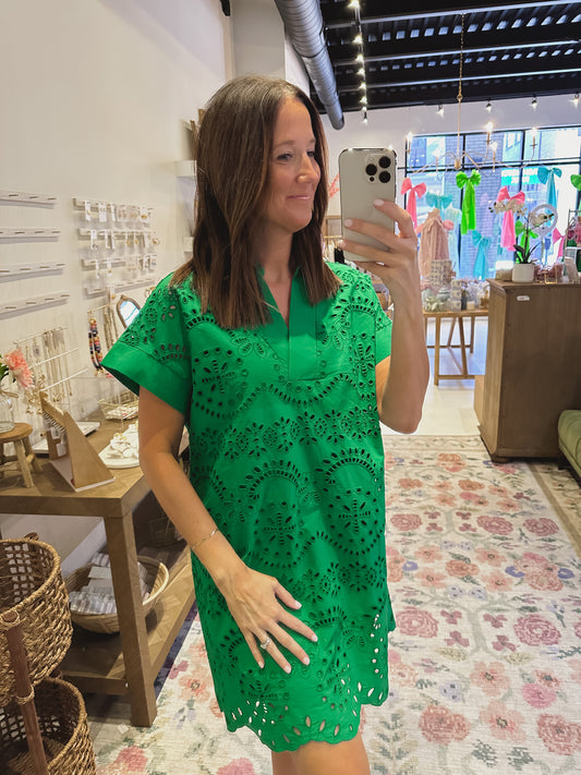 The Claudette Dress in Green