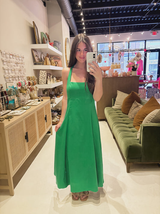 The Halter Top Dress in Green