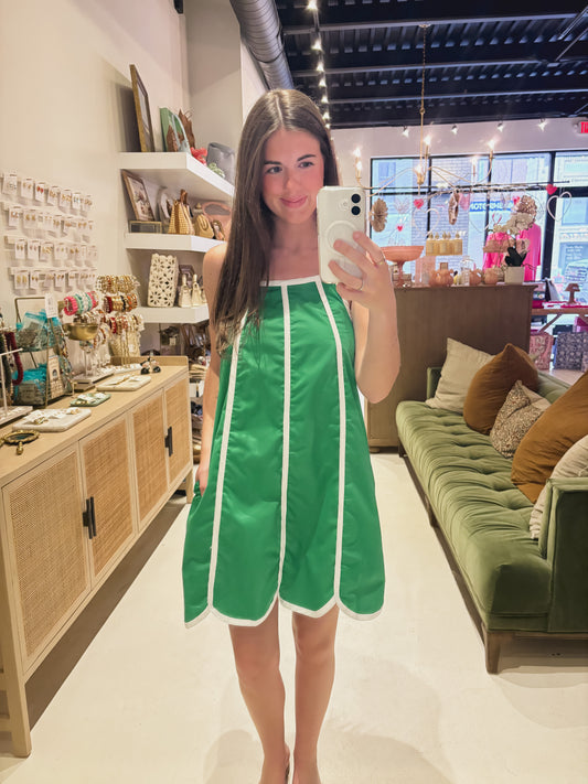 The Green Scalloped Bottom Dress