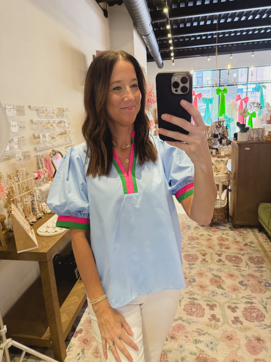 The Juniper Top in Blue