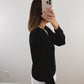 The Layered Ruffle Sweater in Black