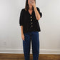 The Gold Button Top in Black