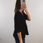 The Gold Button Top in Black