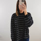 The Striped Boyfriend Top in Black