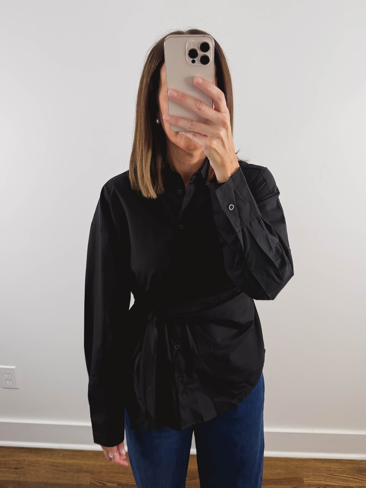 The Side Tie Top in Black